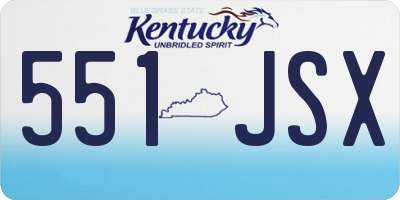 KY license plate 551JSX
