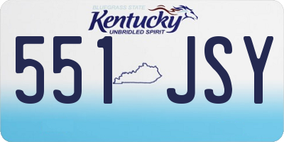 KY license plate 551JSY