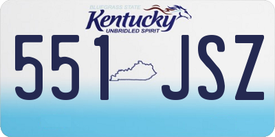 KY license plate 551JSZ