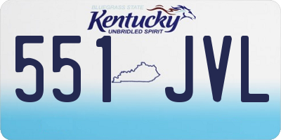 KY license plate 551JVL