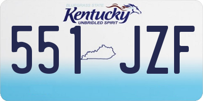 KY license plate 551JZF
