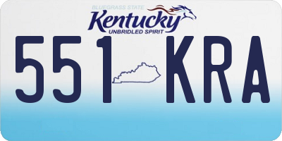 KY license plate 551KRA