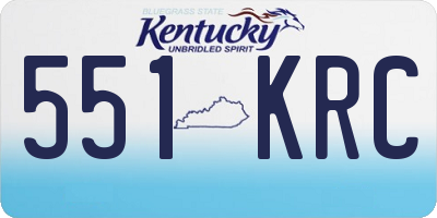 KY license plate 551KRC