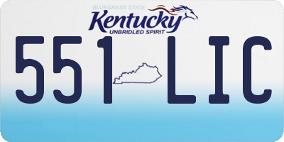 KY license plate 551LIC