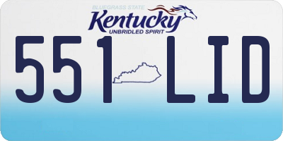 KY license plate 551LID