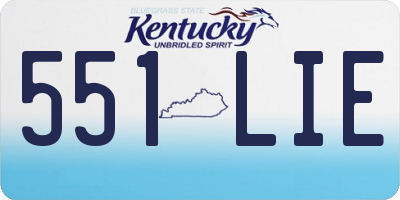 KY license plate 551LIE
