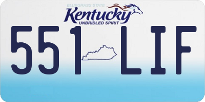 KY license plate 551LIF