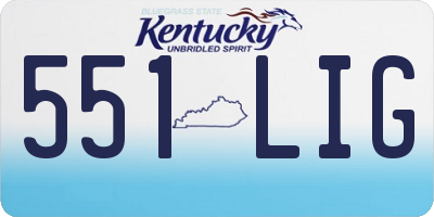 KY license plate 551LIG