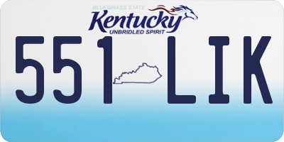 KY license plate 551LIK