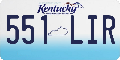 KY license plate 551LIR