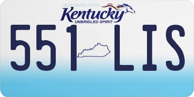 KY license plate 551LIS