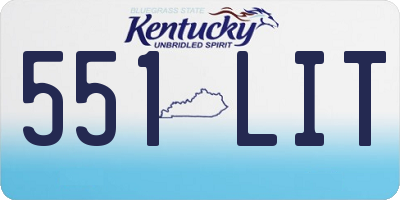 KY license plate 551LIT