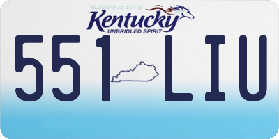 KY license plate 551LIU
