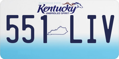 KY license plate 551LIV