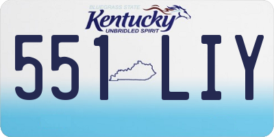 KY license plate 551LIY