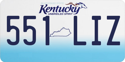 KY license plate 551LIZ