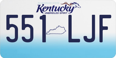 KY license plate 551LJF