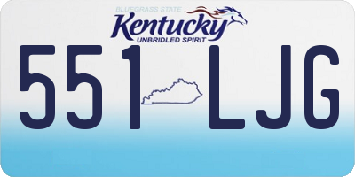 KY license plate 551LJG