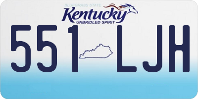 KY license plate 551LJH