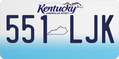 KY license plate 551LJK