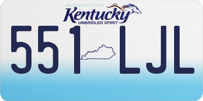 KY license plate 551LJL