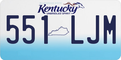 KY license plate 551LJM