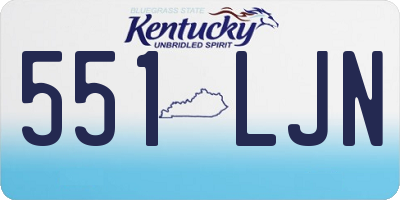 KY license plate 551LJN