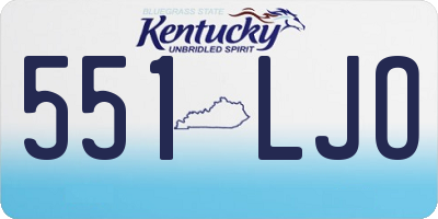 KY license plate 551LJO