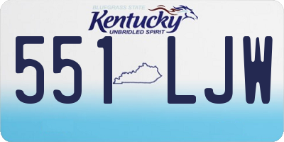 KY license plate 551LJW