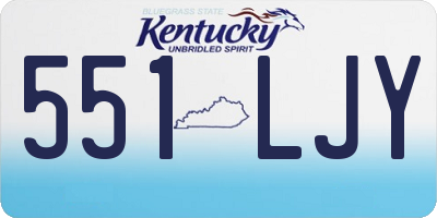 KY license plate 551LJY