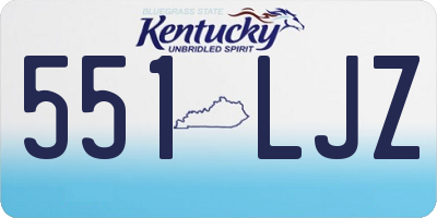 KY license plate 551LJZ