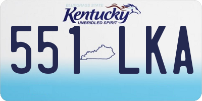 KY license plate 551LKA