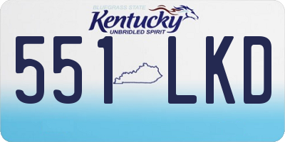 KY license plate 551LKD