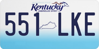 KY license plate 551LKE