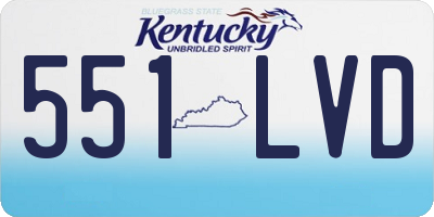 KY license plate 551LVD