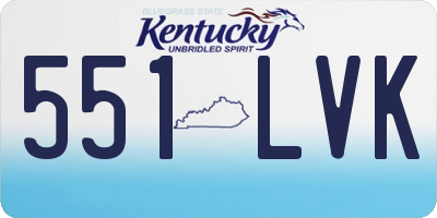 KY license plate 551LVK