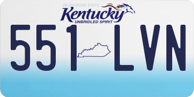 KY license plate 551LVN