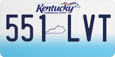KY license plate 551LVT