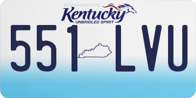 KY license plate 551LVU