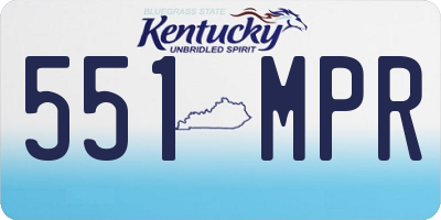 KY license plate 551MPR
