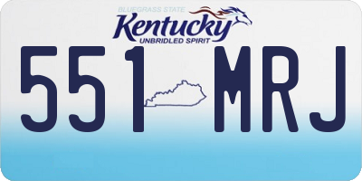 KY license plate 551MRJ