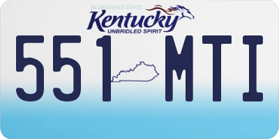 KY license plate 551MTI