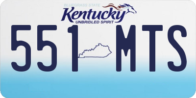 KY license plate 551MTS
