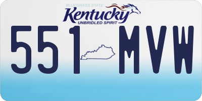 KY license plate 551MVW