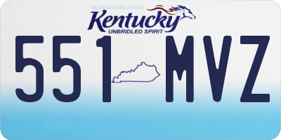 KY license plate 551MVZ