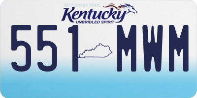 KY license plate 551MWM