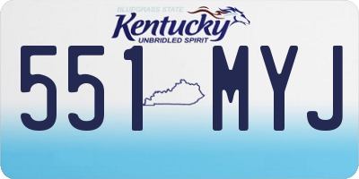 KY license plate 551MYJ