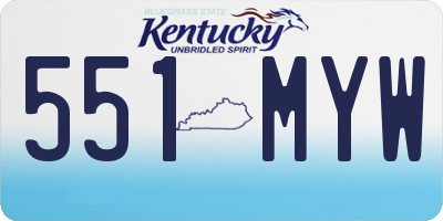 KY license plate 551MYW