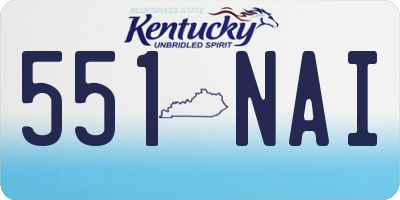 KY license plate 551NAI