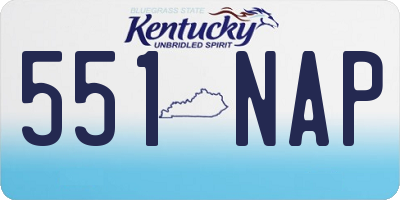 KY license plate 551NAP